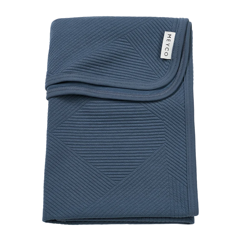 Deken gebreid jacquard - Pure Indigo