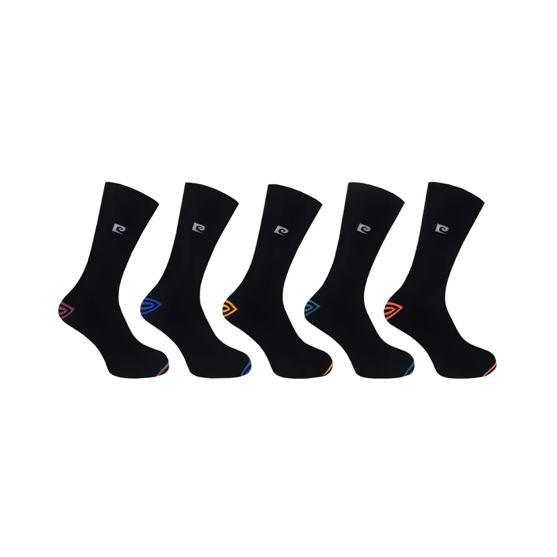 5 PK MENS PIERRE CARDIN HEEL & TOE SOCKS