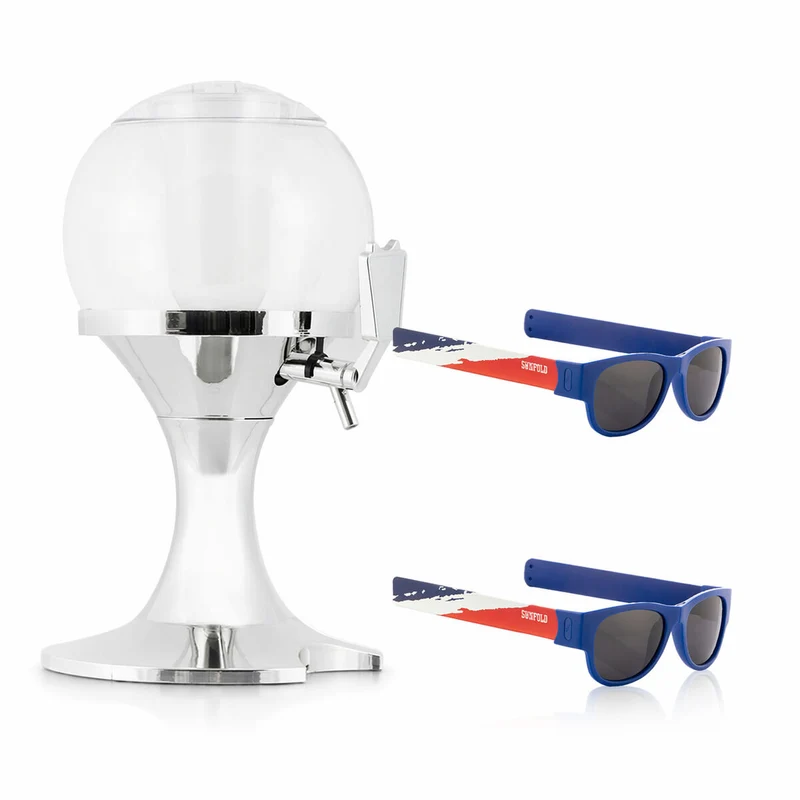 Pack Dispensador de Cerveza Refrigerante InnovaGoods y 2 Gafas de Sol Enrollables Sunfold France