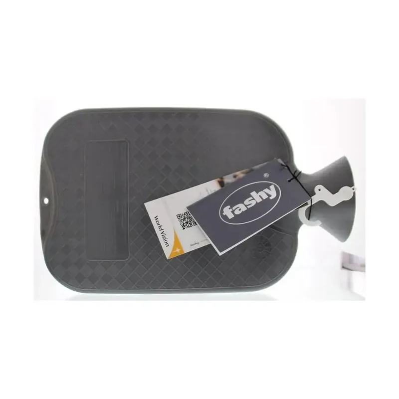Fashy Kruik warmwater zak antraciet enkele ribbel 2 liter