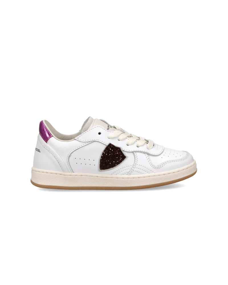 Sneakers Pgal Kids, White Metallic Fuchsia