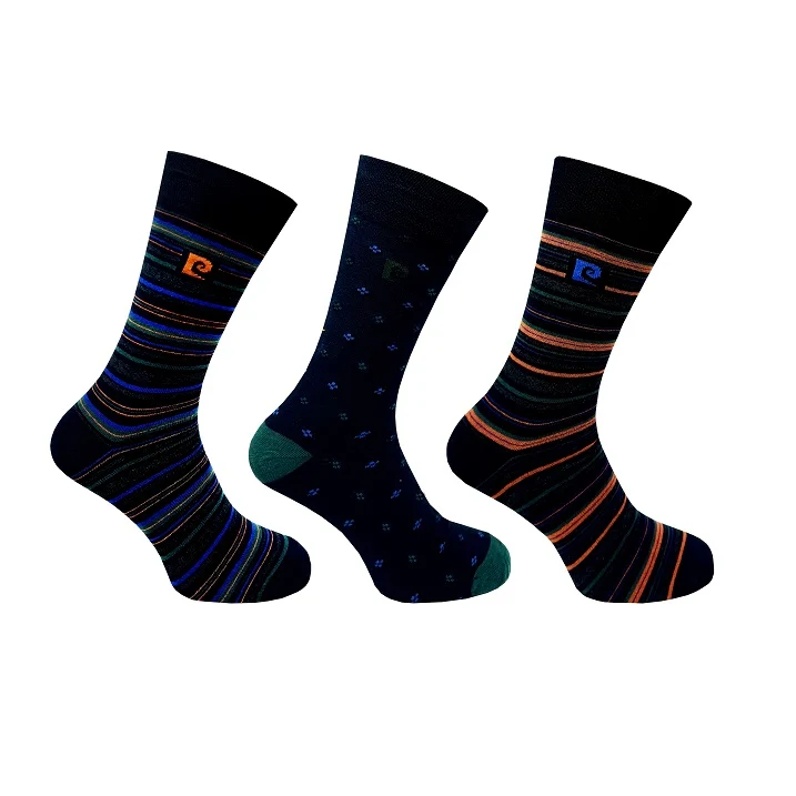 3PK MENS BCI COTTON STRIPE/GEO DESIGN SOCKS