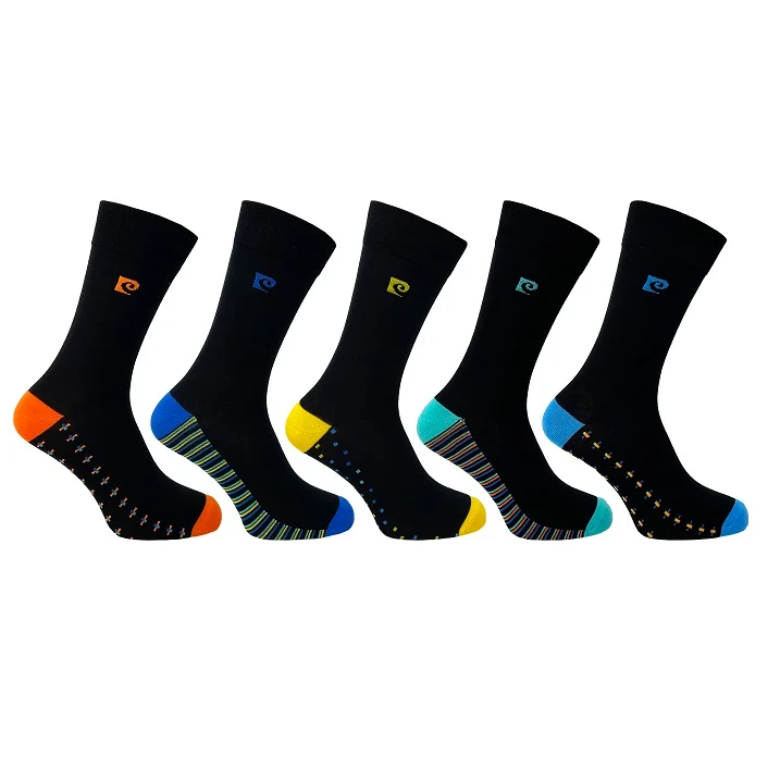 5PK MENS BAMBOO FOOTBED DESIGN SOCKS 7-11