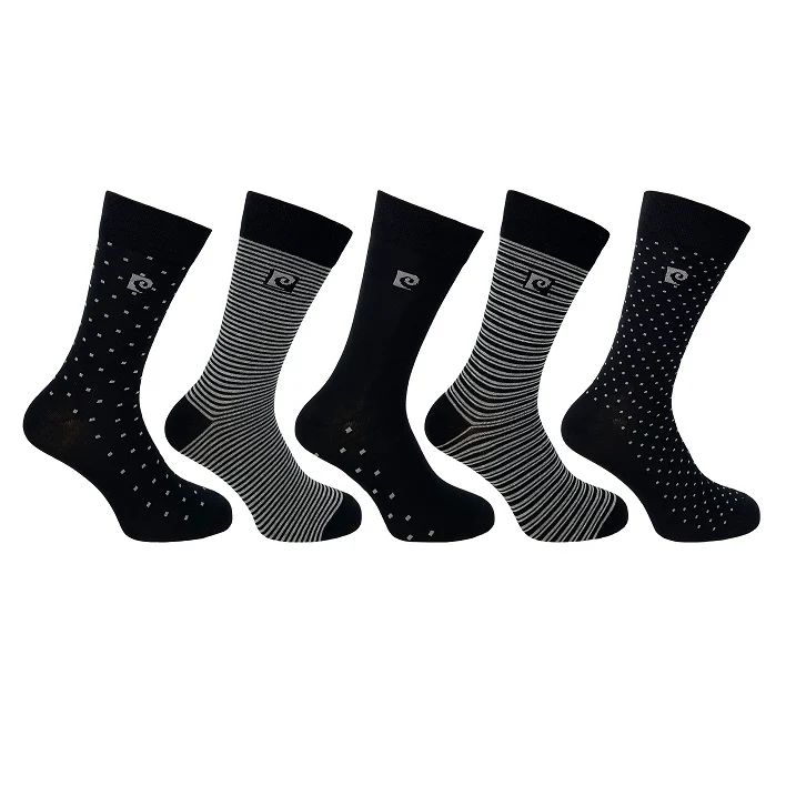 5PK MENS BAMBOO MONO GEO DESIGN SOCKS 7-11
