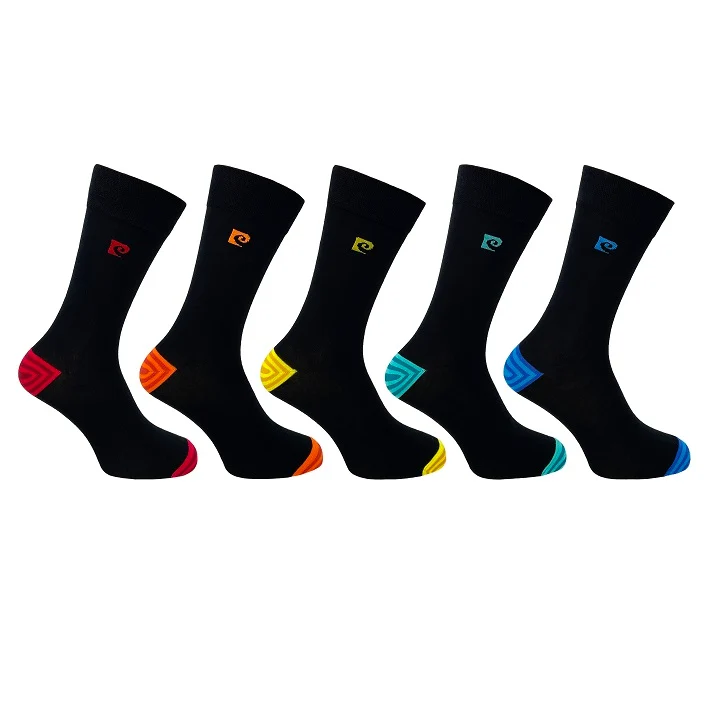 5PK MENS BAMBOO STRIPED H&T SOCKS 7-11