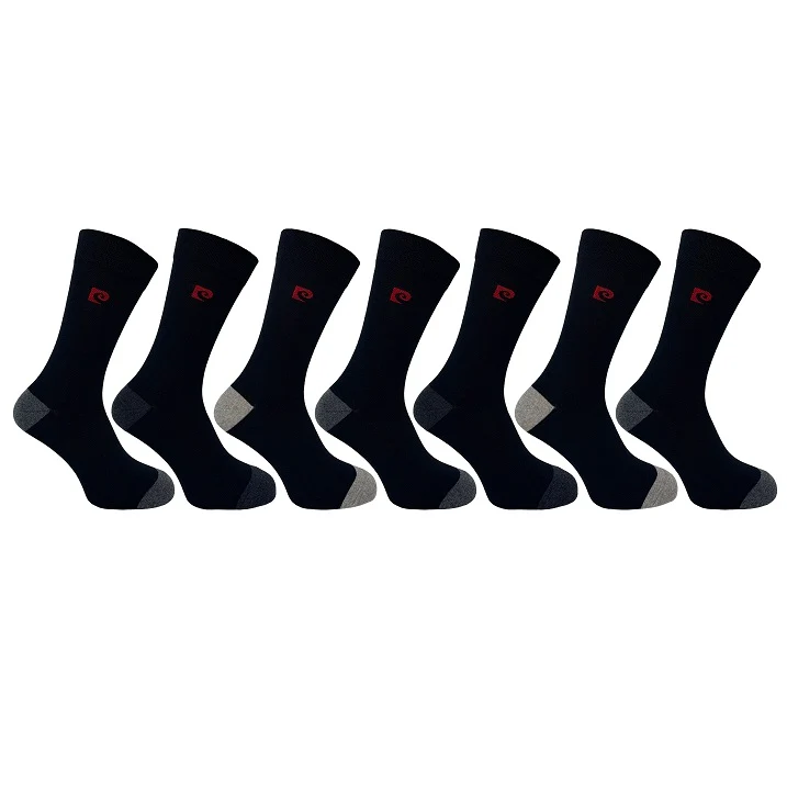 7 PK PIERRE CARDIN MENS HEEL AND TOE DESIGN SOCKS
