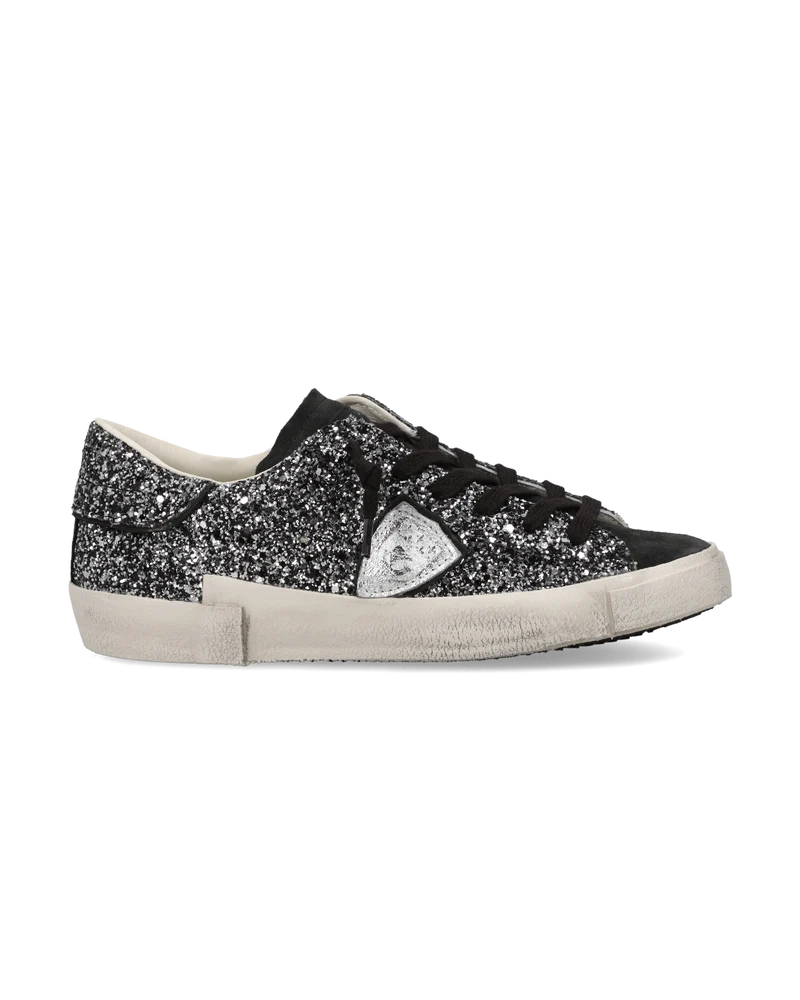 Sneakers Prsx Women with Glitter Upper, Black