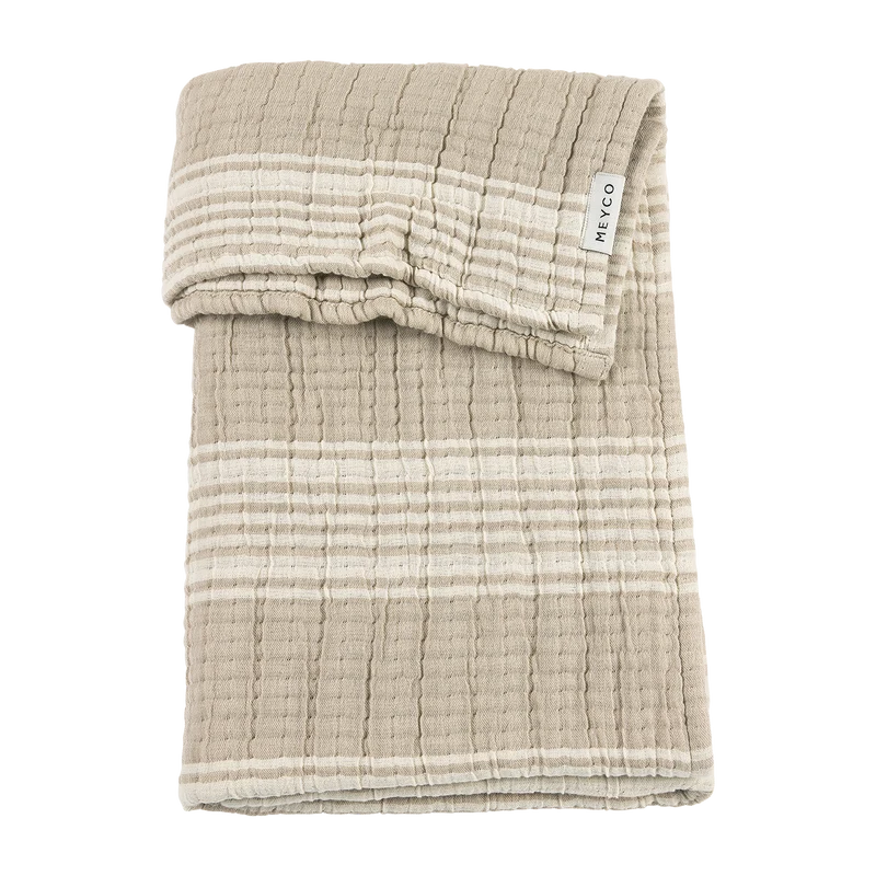 Deken pre-washed hydrofiel jacquard - Stripe Sand