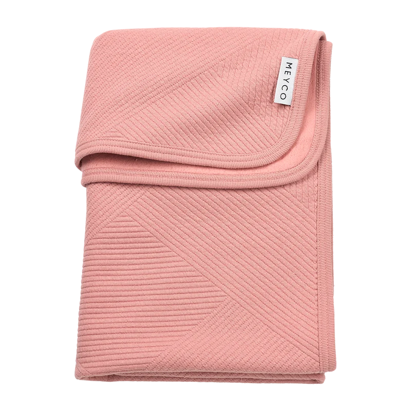 Deken gebreid jacquard flannel - Pure Rose