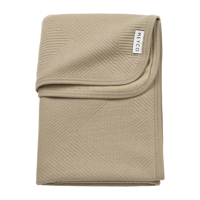 Deken gebreid jacquard flannel - Pure Taupe