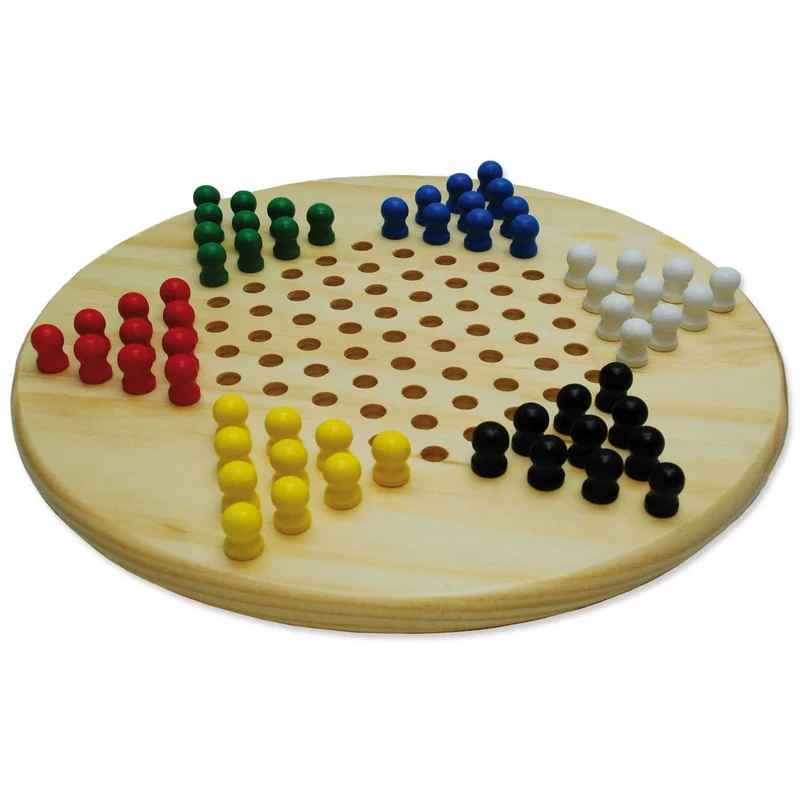 Halma-ster blank hout, rond