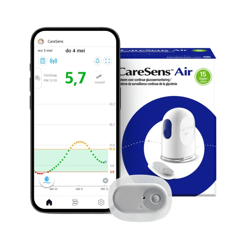 CareSens Air Glucosesensor – CGM Sensor voor Continue Glucosemonitoring (15 Dagen)