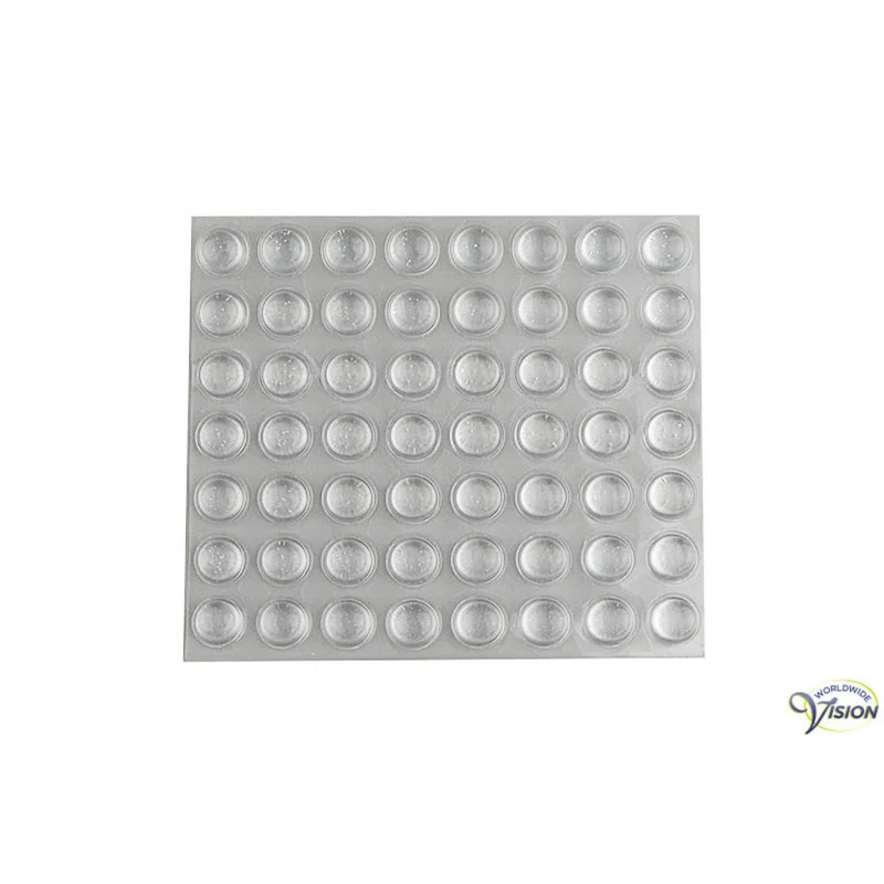 Transparante Reliëfrondjes Bumpons 11 mm – Set van 56 Stuks