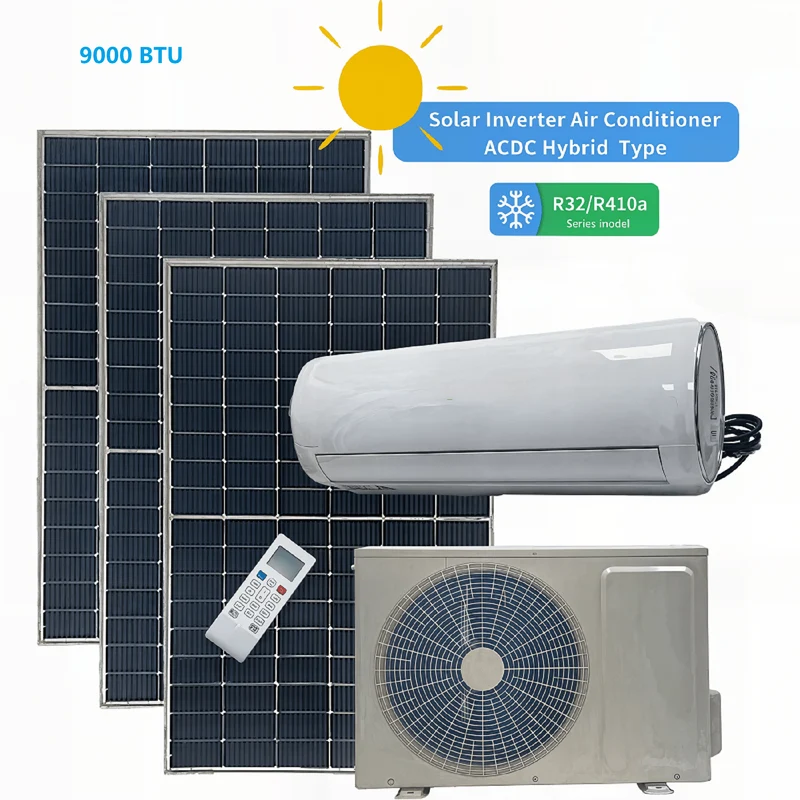 9000 BTU hybride zonne-airconditioner – Off-Grid & Grid Ready