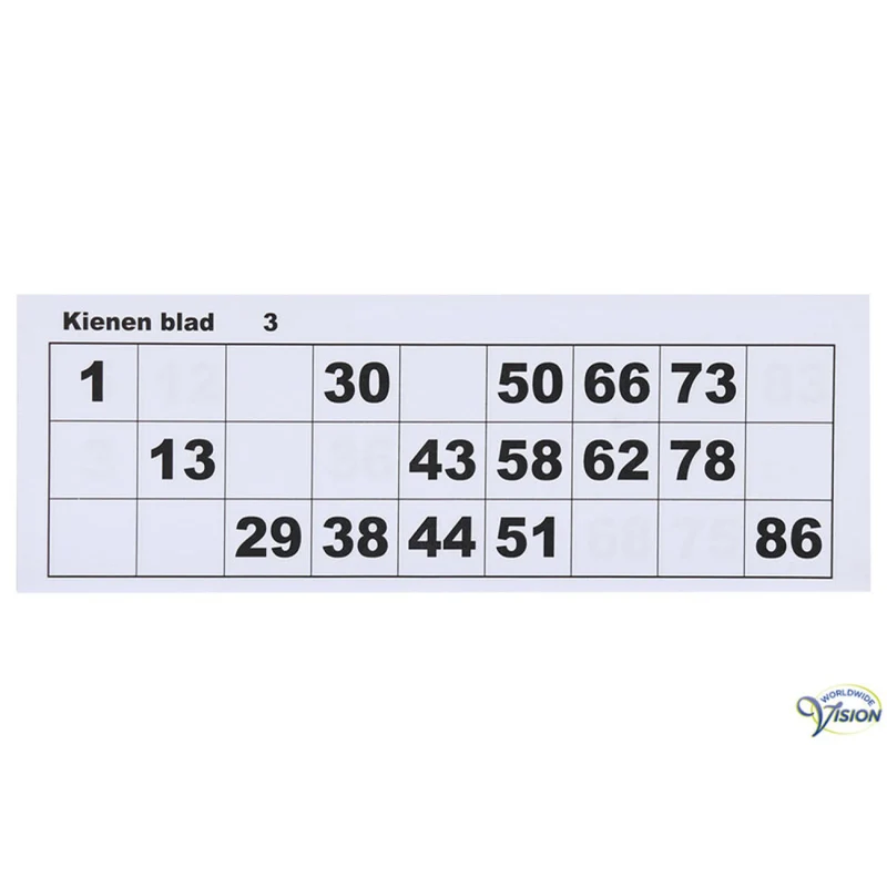 Kienblok Grootletter – 100 Vellen – Tot Cijfer 90 – Formaat 21 x 7 cm