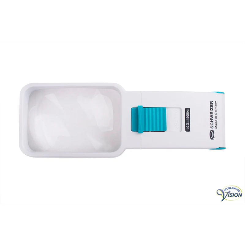 Schweizer Ökolux+ Mobil LED 134112 – 10D | Handlichtloep 2,5x Vergroting | 75x50 mm Lens