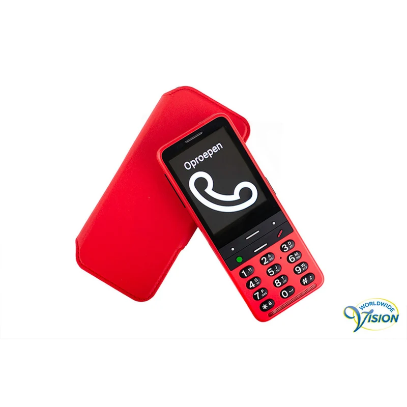 Flipcase voor BlindShell Classic 2 & 3 – Rood | Booktype met Pasjevak en Magneetsluiting