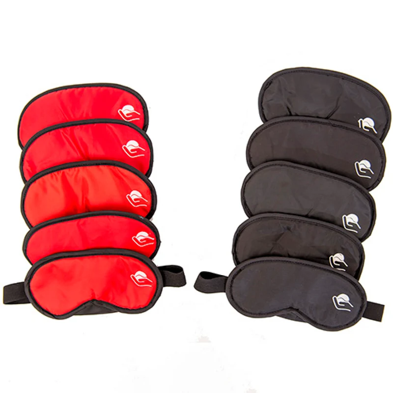 Set van 10 Oogbedekkers Polyester – Zwart | Wasbaar met Klittenbandsluiting
