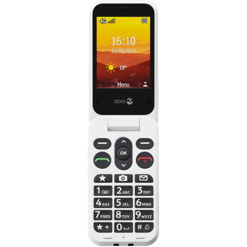 Doro Leva L30 Senioren Mobiel Zwart/Wit – 4G Klaptelefoon met Extern Display & Assistentieknop