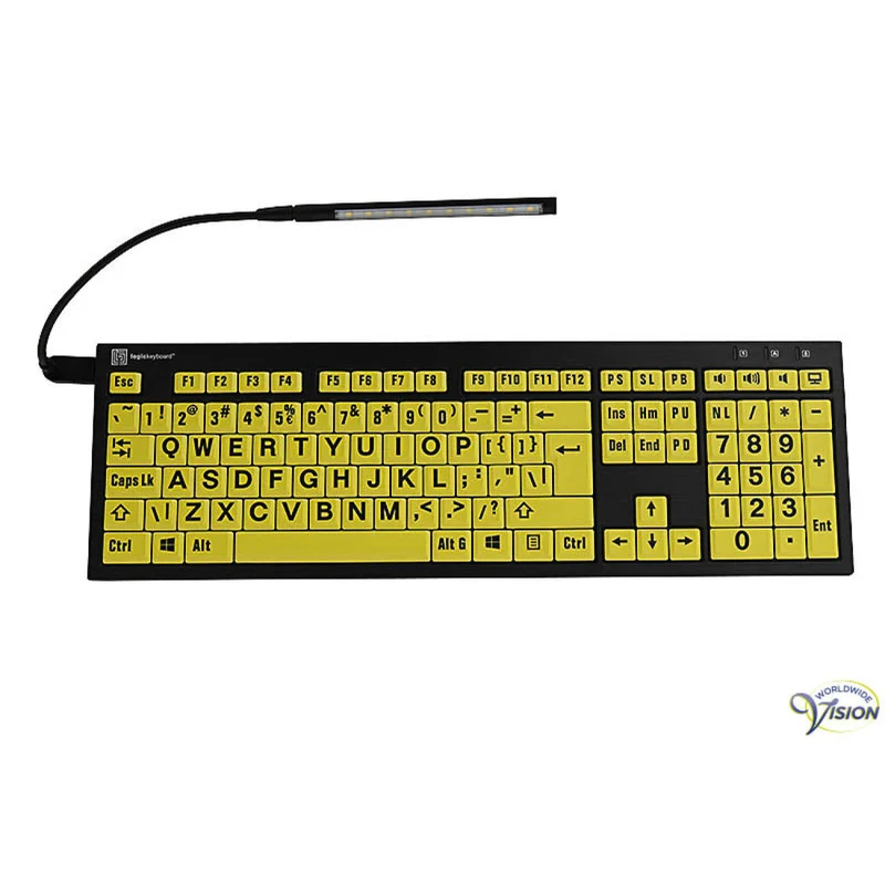 Nero XL Toetsenbord – Geel/Zwart | Grootletter Toetsen voor Slechtzienden & Senioren