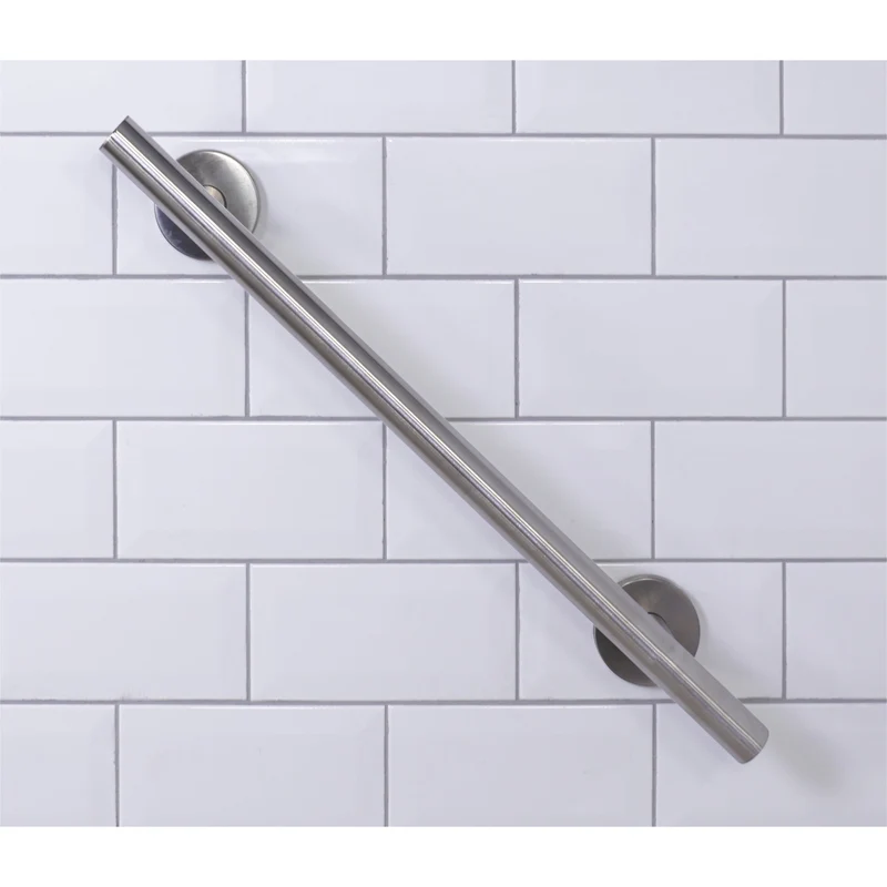 RVS Rechte Steunbeugel met Geborstelde Afwerking – Modern Design voor Badkamer en Trappen