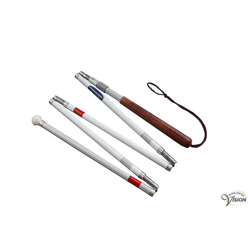 Taststok Svarovsky Opvouwbaar & Telescopisch 143-160 cm – Aluminium – Ronde Kunststof Punt 25 mm