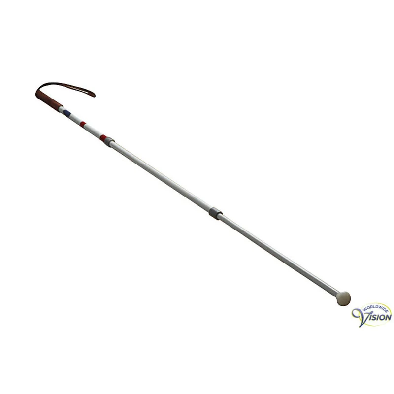 Taststok WWV Telescopisch 3-Delig 155 cm – Aluminium – Ronde Kunststof Punt – Haakmodel