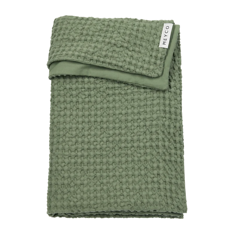 Deken Waffle Cotton - Olive Green