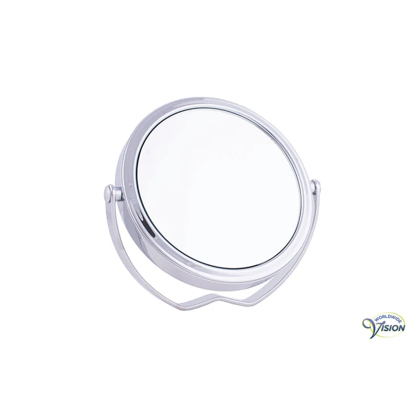 Reisspiegel Hj-74Ch – Chroom – 5x Vergroting – Kantelbaar Tafelmodel – 10,5 cm