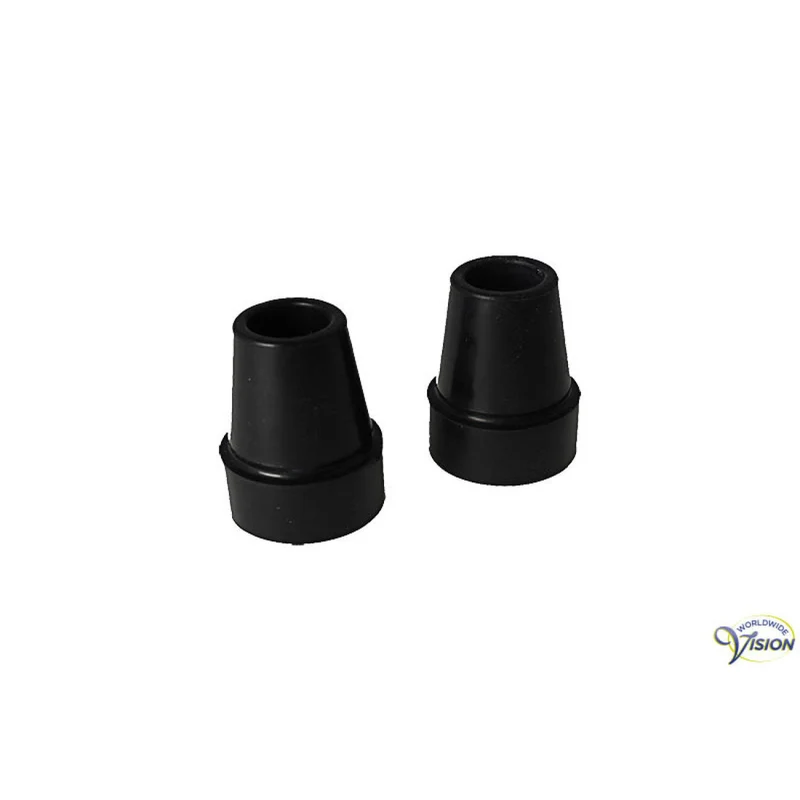 Rubberdop voor Steunstok – Per 2 Stuks – Zwart