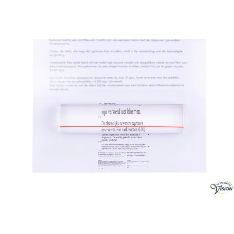 Eschenbach Leesliniaal 2x – 2606 Vergrootglas 12 cm met Rode Geleidelijn