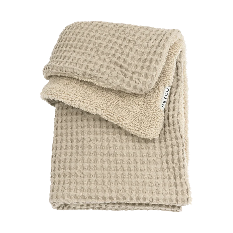 Deken Waffle Teddy - Sand