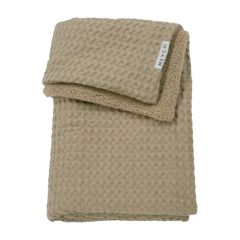 Deken Waffle Teddy - Taupe