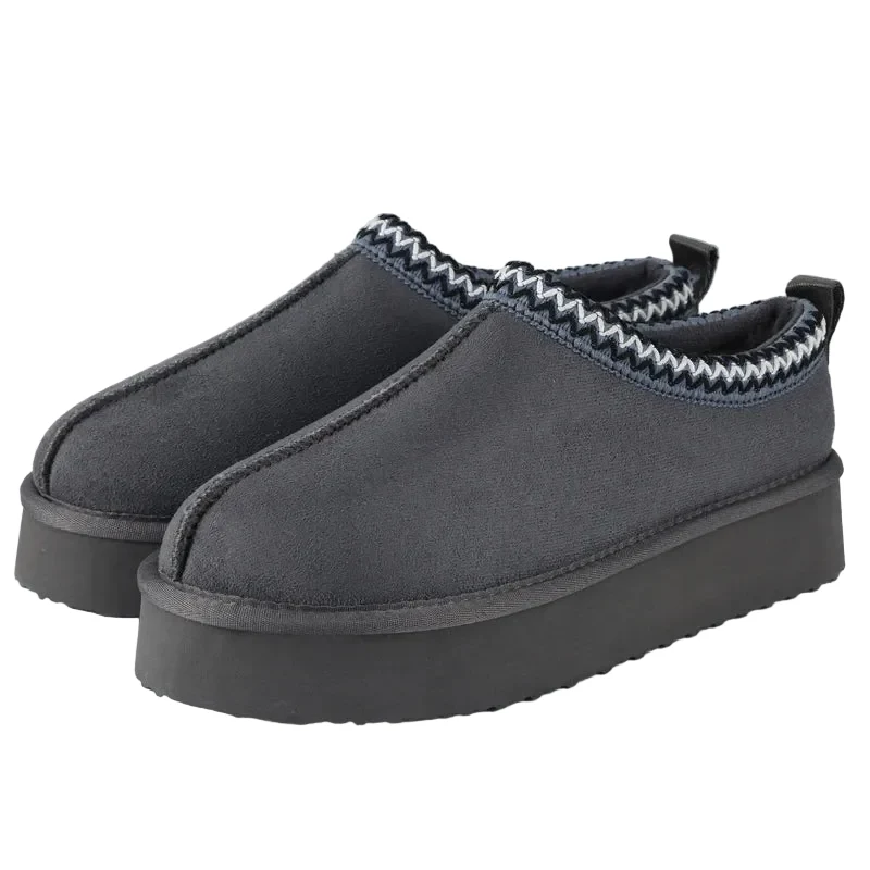 Crestar dames winterslippers - comfortabele pluche enkellaarsjes voor binnen en buiten.