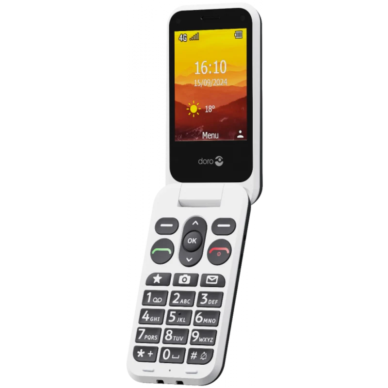 Doro Leva L20 Senioren Mobiel Zwart/Wit – 4G Klaptelefoon met Assistentieknop