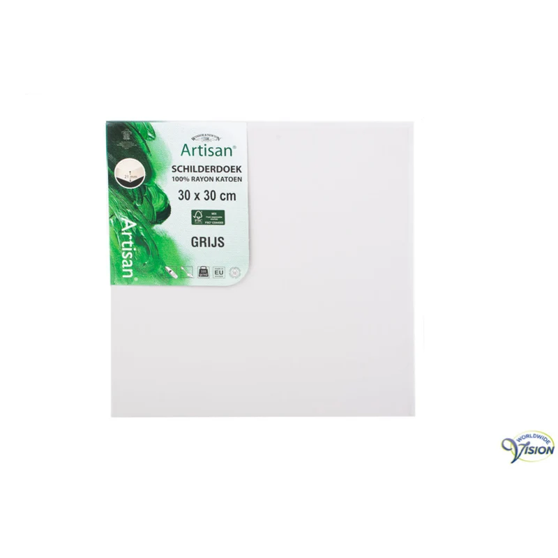 W&N Schilderdoek 30x30 cm – Grijs Katoen | Winsor & Newton