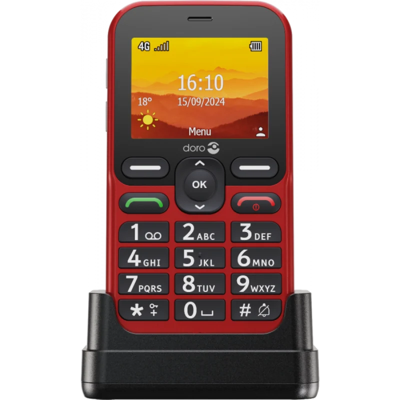 Doro Leva L10 Senioren Mobiel – Rood | 4G, Groot Scherm & Assistentieknop