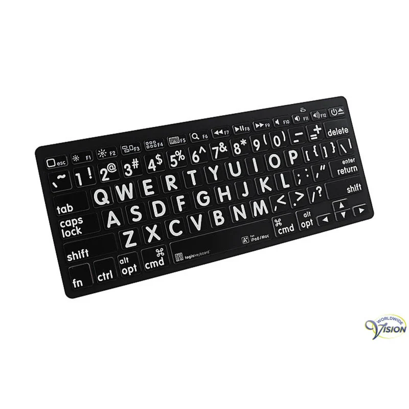 Bluetooth Mini-Toetsenbord XL – Grootletter | Wit/Zwart | Voor Apple, iPhone & Android