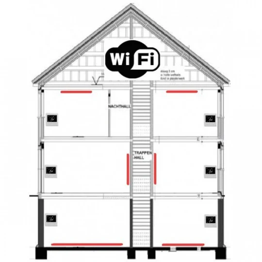 Optima W zwart — Wifi Inbouw Thermostaat