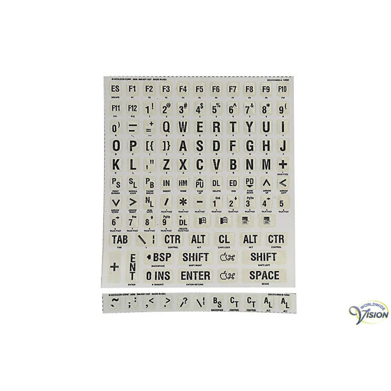 Toetsenbordstickers met Braille – Zwart op Wit | Geschikt voor Laptop & PC