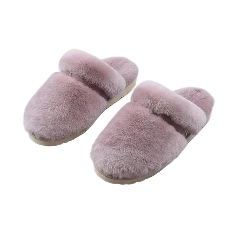 Comfortabele winterslippers van schapenvacht voor dames - Warme instappers van wol met bontlaag voor binnen