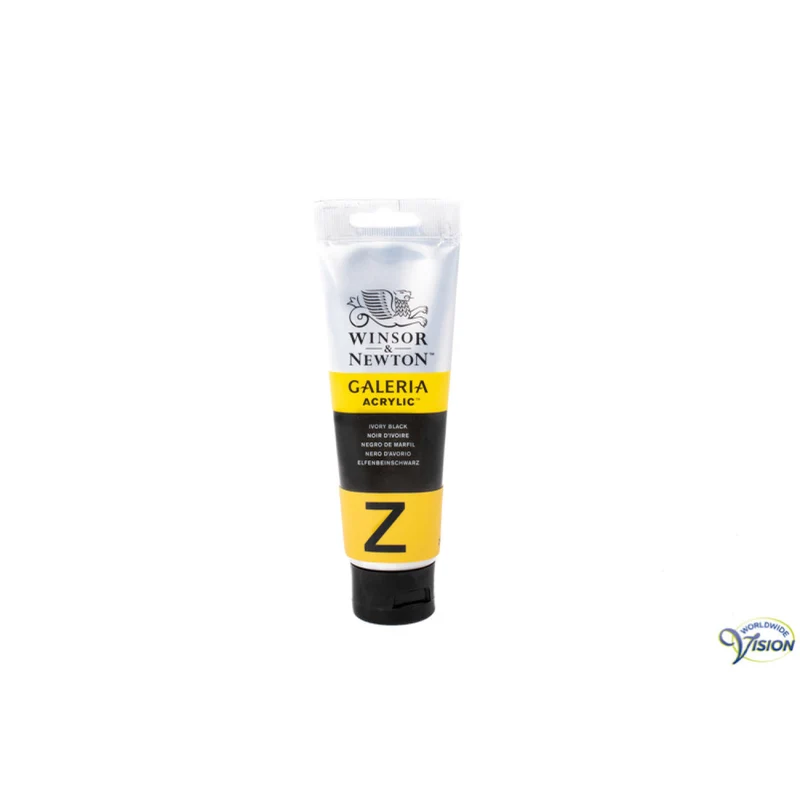 Winsor & Newton Galeria Acrylverf Zwart – 120 ml | Hoogwaardige Kunstverf