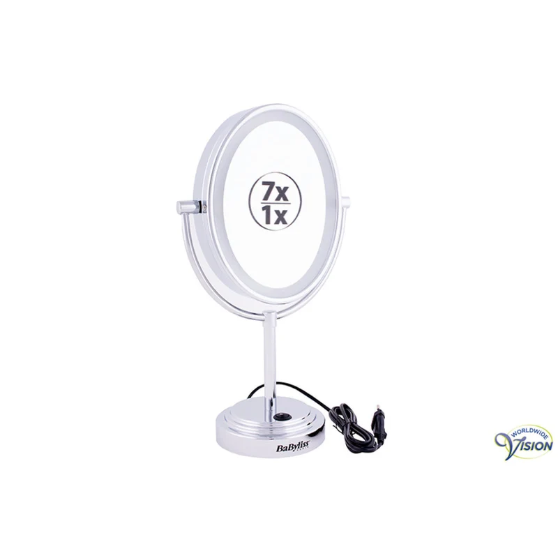 Spiegel 8437E met Verlichting – 7X Vergroting | Make-up & Scheerspiegel