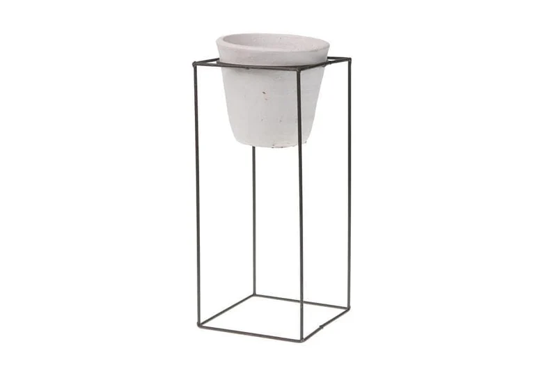 Luxe Bloempot ANETA Wit - 11 x 11 x 25/29 cm