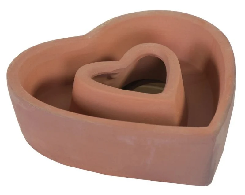 Luxe Bloempot HEART Terracotta – D26 H8 cm