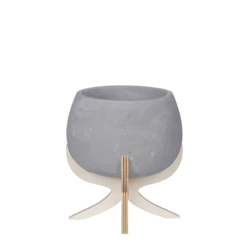 Luxe Bloempot AMALIA Steengrijs – D17 H19 cm