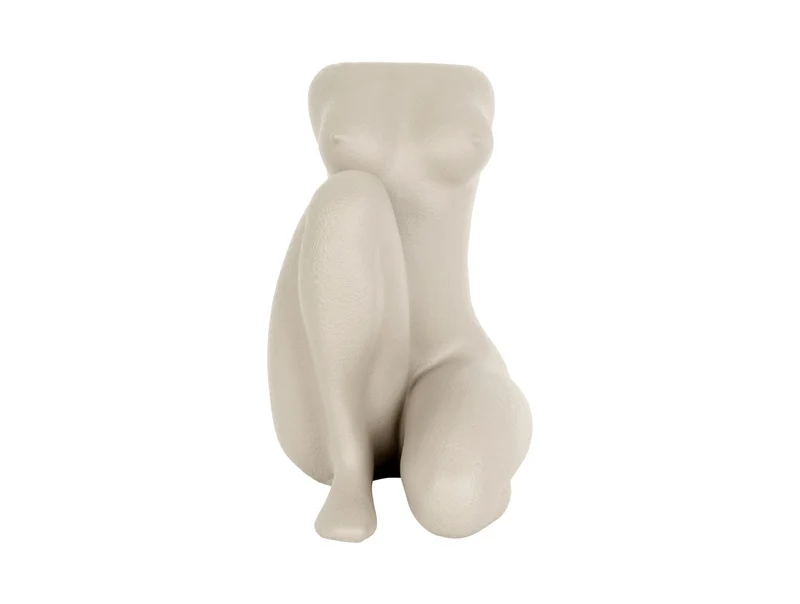 Luxe Bloempot SITTING LADY Wit - D 22 x 28 x 37 cm
