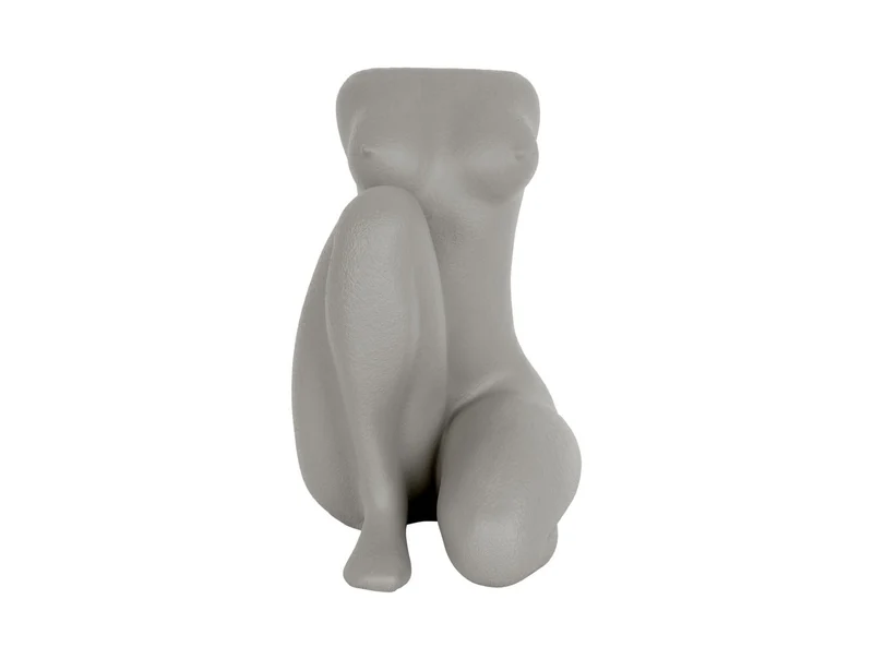 Luxe Bloempot SITTING LADY Grijs - D 22 x 28 x 37 cm
