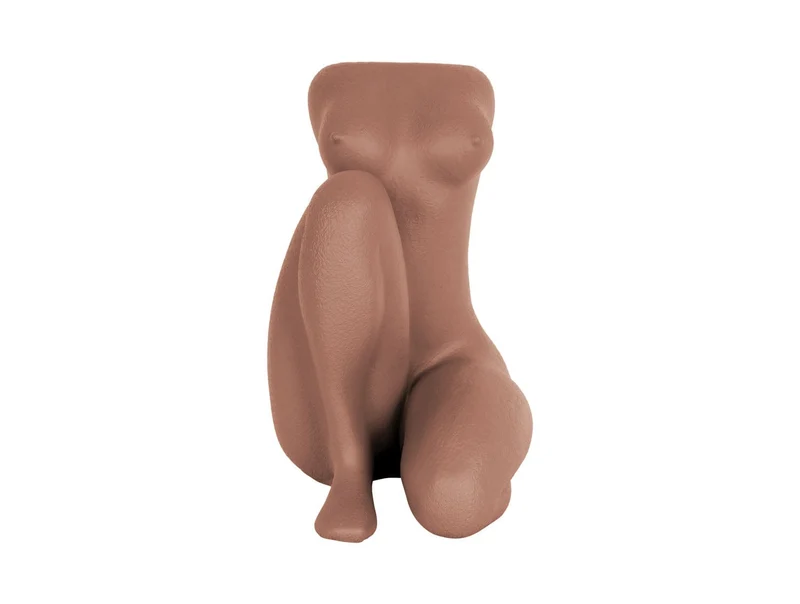 Luxe Bloempot SITTING LADY Oranje - D 22 x 28 x 37 cm