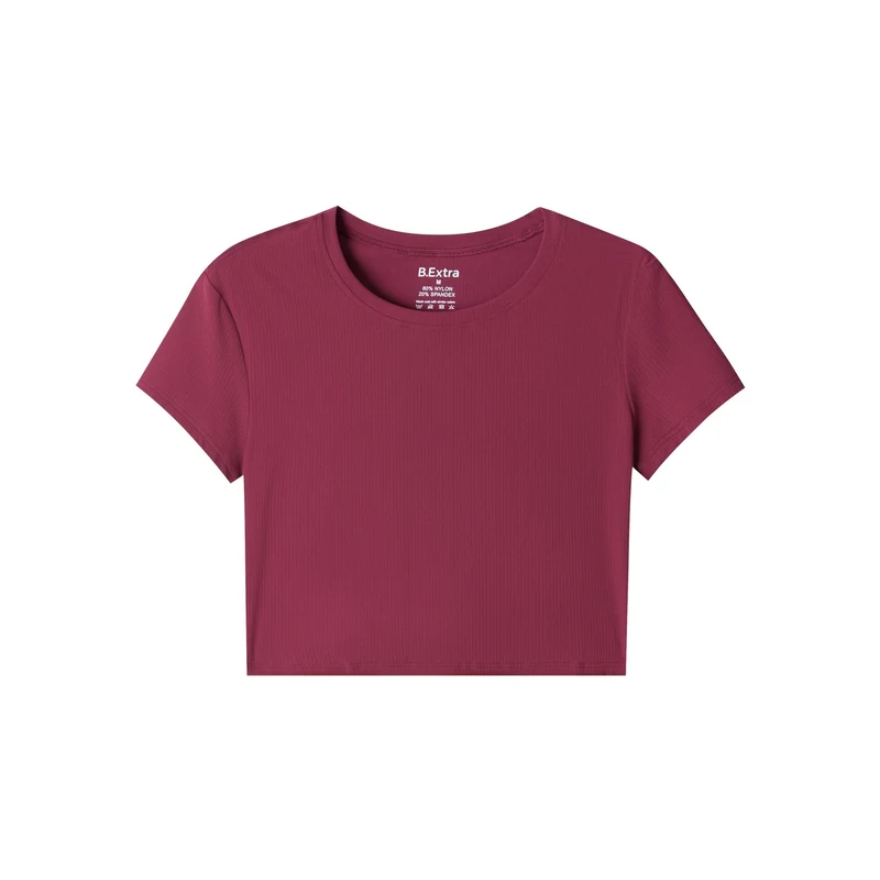Cropped Fit Tee - Cherry Red
